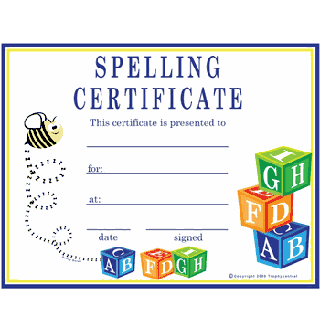 Spelling Free Template (Free  Template) - Click to enlarge