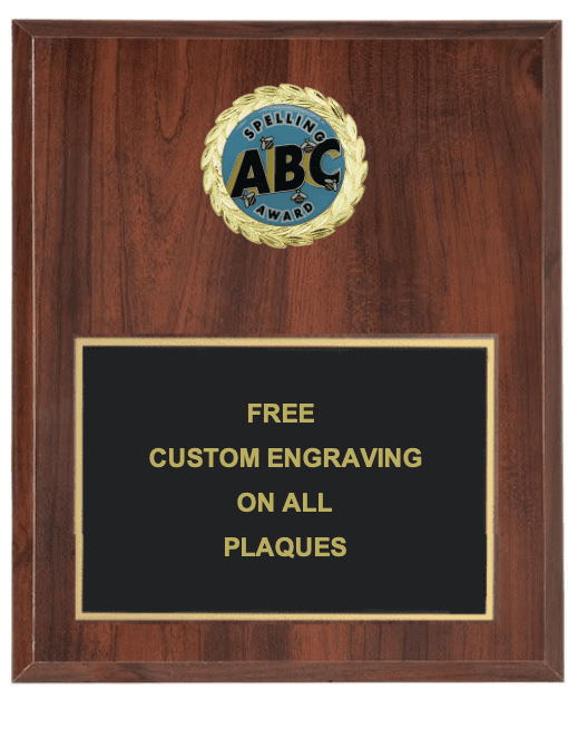 Beautiful Spelling Insert Plaque from TrophyCentral