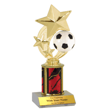 Spinning Soccer Ball Trophy with Column - Click to enlarge