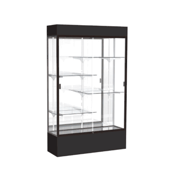 Spirit Black Display Case (Unighted), Mirror Back w/ Dark Bronze aluminum frame finish, 72"H x 48"W x 16"D - Click to enlarge