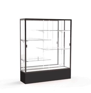 Spirit Black Display Case (Unighted), Mirror Back w/ Dark Bronze aluminum frame finish, 72"H x 60"W x 16"D - Click to enlarge