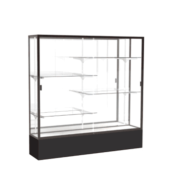 Spirit Black Display Case (Unighted), Mirror Back w/ Dark Bronze aluminum frame finish, 72"H x 72"W x 16"D - Click to enlarge
