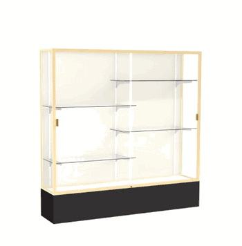 Spirit Black Display Case (Unighted), Plaque Fabric Back w/ Champagne aluminum frame finish, 72"H x 72"W x 16"D - Click to enlarge