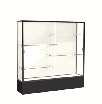 Spirit Black Display Case (Unighted), Plaque Fabric Back w/ Dark Bronze aluminum frame finish, 72"H x 72"W x 16"D - Click to enlarge