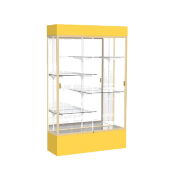 Spirit Goldenrod Display Case (Lighted), Mirror Back w/ Champagne aluminum frame finish, 80"H x 48"W x 16"D - Click to enlarge
