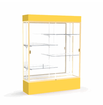 Spirit Goldenrod Display Case (Lighted), Mirror Back w/ Champagne aluminum frame finish, 80"H x 60"W x 16"D - Click to enlarge