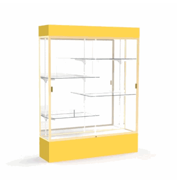 Spirit Goldenrod Display Case (Lighted), Mirror Back w/ Champagne aluminum frame finish, 80"H x 60"W x 16"D - Click to enlarge
