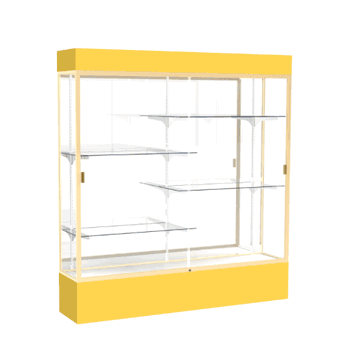 Spirit Goldenrod Display Case (Lighted), Mirror Back w/ Champagne aluminum frame finish, 80"H x 72"W x 16"D - Click to enlarge