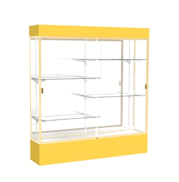 Spirit Goldenrod Display Case (Lighted), Mirror Back w/ Champagne aluminum frame finish, 80"H x 72"W x 16"D - Click to enlarge