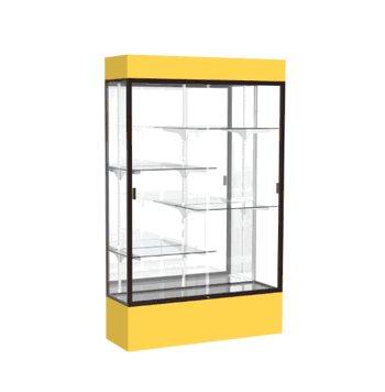 Spirit Goldenrod Display Case (Lighted), Mirror Back w/ Dark Bronze aluminum frame finish, 80"H x 48"W x 16"D - Click to enlarge