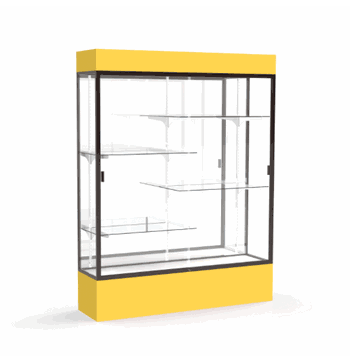 Spirit Goldenrod Display Case (Lighted), Mirror Back w/ Dark Bronze aluminum frame finish, 80"H x 60"W x 16"D - Click to enlarge
