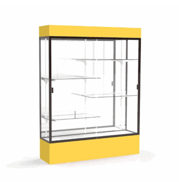 Spirit Goldenrod Display Case (Lighted), Mirror Back w/ Dark Bronze aluminum frame finish, 80"H x 60"W x 16"D - Click to enlarge