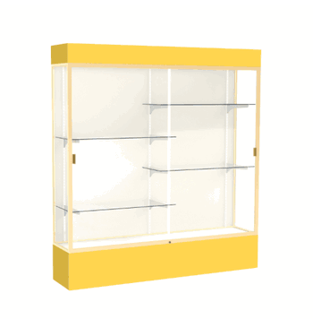 Spirit Goldenrod Display Case (Lighted), Plaque Fabric Back w/ Champagne aluminum frame finish, 80"H x 72"W x 16"D - Click to enlarge