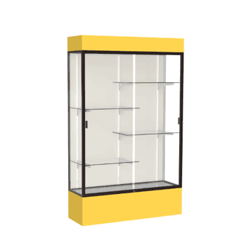 Spirit Goldenrod Display Case (Lighted), Plaque Fabric Back w/ Dark Bronze aluminum frame finish, 80"H x 48"W x 16"D - Click to enlarge