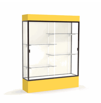 Spirit Goldenrod Display Case (Lighted), Plaque Fabric Back w/ Dark Bronze aluminum frame finish, 80"H x 60"W x 16"D - Click to enlarge