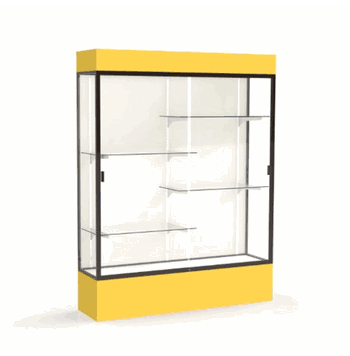 Spirit Goldenrod Display Case (Lighted), Plaque Fabric Back w/ Dark Bronze aluminum frame finish, 80"H x 60"W x 16"D - Click to enlarge