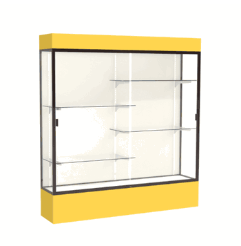 Spirit Goldenrod Display Case (Lighted), Plaque Fabric Back w/ Dark Bronze aluminum frame finish, 80"H x 72"W x 16"D - Click to enlarge