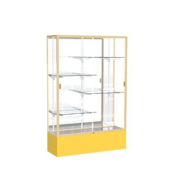 Spirit Goldenrod Display Case (Unighted), Mirror Back w/ Champagne aluminum frame finish, 72"H x 48"W x 16"D - Click to enlarge