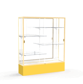 Spirit Goldenrod Display Case (Unighted), Mirror Back w/ Champagne aluminum frame finish, 72"H x 60"W x 16"D - Click to enlarge