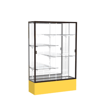 Spirit Goldenrod Display Case (Unighted), Mirror Back w/ Dark Bronze aluminum frame finish, 72"H x 48"W x 16"D - Click to enlarge