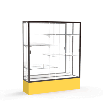 Spirit Goldenrod Display Case (Unighted), Mirror Back w/ Dark Bronze aluminum frame finish, 72"H x 60"W x 16"D - Click to enlarge
