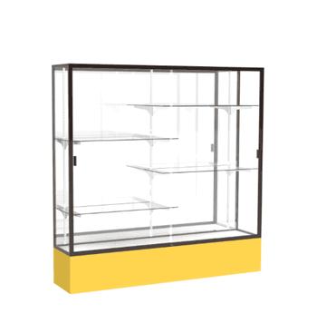 Spirit Goldenrod Display Case (Unighted), Mirror Back w/ Dark Bronze aluminum frame finish, 72"H x 72"W x 16"D - Click to enlarge