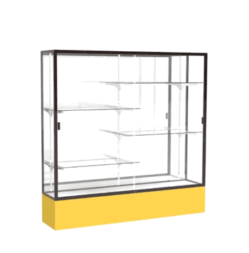 Spirit Goldenrod Display Case (Unighted), Mirror Back w/ Dark Bronze aluminum frame finish, 72"H x 72"W x 16"D - Click to enlarge