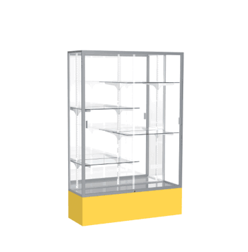 Spirit Goldenrod Display Case (Unighted), Mirror Back w/ Satin Natural aluminum frame finish, 72"H x 48"W x 16"D - Click to enlarge