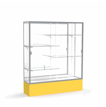 Spirit Goldenrod Display Case (Unighted), Mirror Back w/ Satin Natural aluminum frame finish, 72"H x 60"W x 16"D - Click to enlarge
