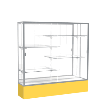 Spirit Goldenrod Display Case (Unighted), Mirror Back w/ Satin Natural aluminum frame finish, 72"H x 72"W x 16"D - Click to enlarge