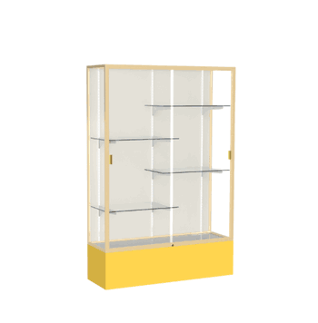 Spirit Goldenrod Display Case (Unighted), Plaque Fabric Back w/ Champagne aluminum frame finish, 72"H x 48"W x 16"D - Click to enlarge