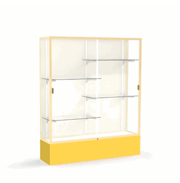 Spirit Goldenrod Display Case (Unighted), Plaque Fabric Back w/ Champagne aluminum frame finish, 72"H x 60"W x 16"D - Click to enlarge