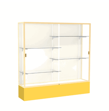 Spirit Goldenrod Display Case (Unighted), Plaque Fabric Back w/ Champagne aluminum frame finish, 72"H x 72"W x 16"D - Click to enlarge