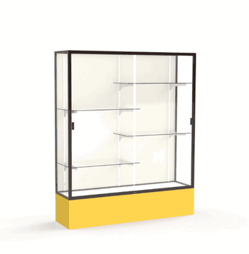 Spirit Goldenrod Display Case (Unighted), Plaque Fabric Back w/ Dark Bronze aluminum frame finish, 72"H x 60"W x 16"D - Click to enlarge