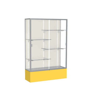 Spirit Goldenrod Display Case (Unighted), Plaque Fabric Back w/ Satin Natural aluminum frame finish, 72"H x 48"W x 16"D - Click to enlarge