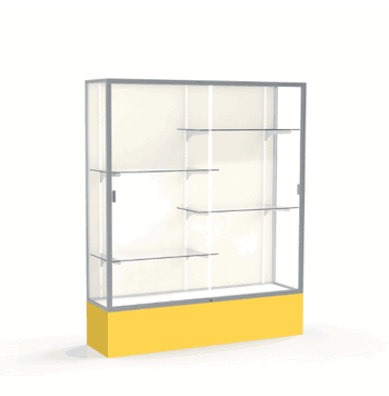 Spirit Goldenrod Display Case (Unighted), Plaque Fabric Back w/ Satin Natural aluminum frame finish, 72"H x 60"W x 16"D - Click to enlarge