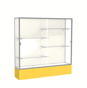Spirit Goldenrod Display Case (Unighted), Plaque Fabric Back w/ Satin Natural aluminum frame finish, 72"H x 72"W x 16"D - Click to enlarge
