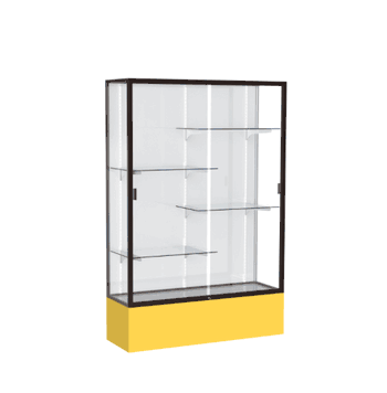 Spirit Goldenrod Display Case (Unighted), White Laminate Back w/ Dark Bronze aluminum frame finish, 72"H x 48"W x 16"D - Click to enlarge