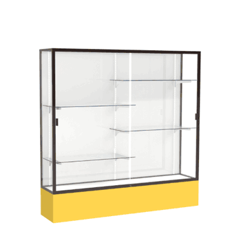 Spirit Goldenrod Display Case (Unighted), White Laminate Back w/ Dark Bronze aluminum frame finish, 72"H x 72"W x 16"D - Click to enlarge