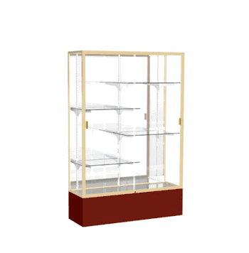 Spirit Maroon Display Case (Unighted), Mirror Back w/ Champagne aluminum frame finish, 72"H x 48"W x 16"D - Click to enlarge