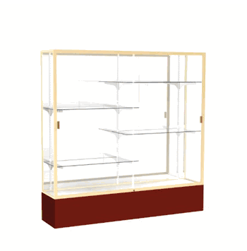 Spirit Maroon Display Case (Unighted), Mirror Back w/ Champagne aluminum frame finish, 72"H x 72"W x 16"D - Click to enlarge
