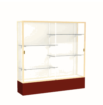 Spirit Maroon Display Case (Unighted), Plaque Fabric Back w/ Champagne aluminum frame finish, 72"H x 72"W x 16"D - Click to enlarge