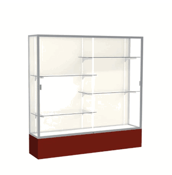 Spirit Maroon Display Case (Unighted), Plaque Fabric Back w/ Satin Natural aluminum frame finish, 72"H x 72"W x 16"D - Click to enlarge