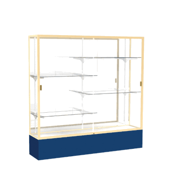 Spirit Navy Display Case (Unighted), Mirror Back w/ Champagne aluminum frame finish, 72"H x 72"W x 16"D - Click to enlarge