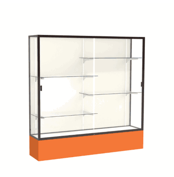 Spirit Orange Display Case (Unighted), Plaque Fabric Back w/ Dark Bronze aluminum frame finish, 72"H x 72"W x 16"D - Click to enlarge