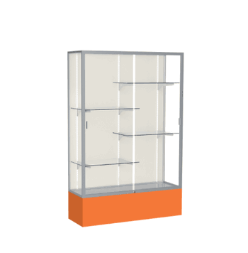 Spirit Orange Display Case (Unighted), Plaque Fabric Back w/ Satin Natural aluminum frame finish, 72"H x 48"W x 16"D - Click to enlarge
