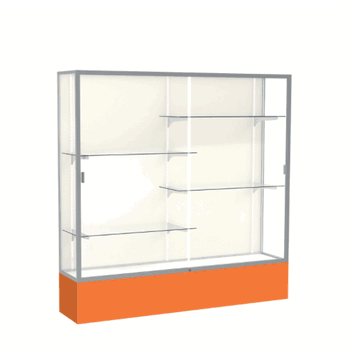 Spirit Orange Display Case (Unighted), Plaque Fabric Back w/ Satin Natural aluminum frame finish, 72"H x 72"W x 16"D - Click to enlarge