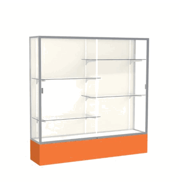 Spirit Orange Display Case (Unighted), Plaque Fabric Back w/ Satin Natural aluminum frame finish, 72"H x 72"W x 16"D - Click to enlarge