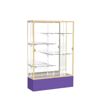 Spirit Purple Display Case (Unighted), Mirror Back w/ Champagne aluminum frame finish, 72"H x 48"W x 16"D - Click to enlarge