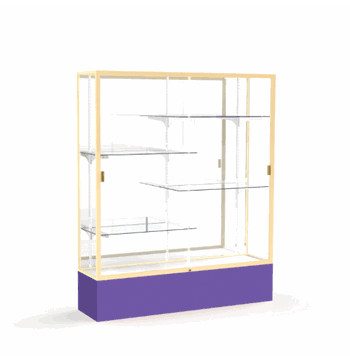 Spirit Purple Display Case (Unighted), Mirror Back w/ Champagne aluminum frame finish, 72"H x 60"W x 16"D - Click to enlarge